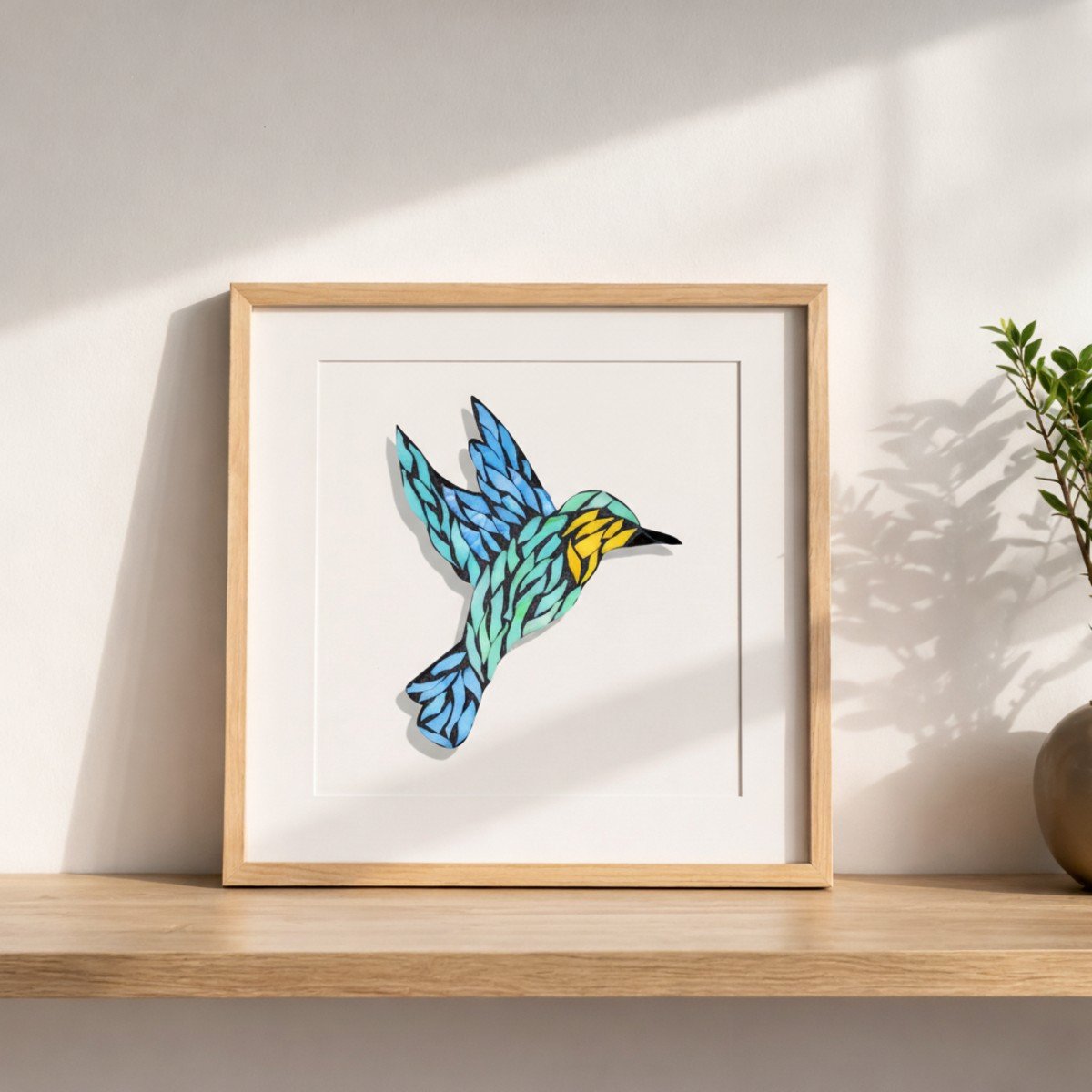 Soaring Hummingbird Mosaic Art Kit | DIY Glass Mosaic Kit, Premium Mica Tile Craft for Adults & Kids, Unique Home Decor Gift