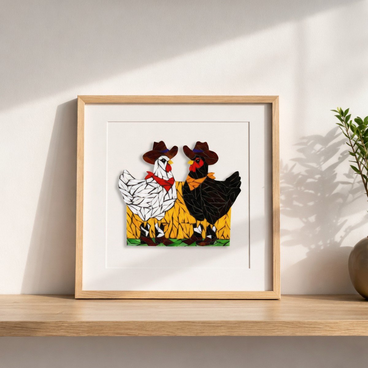 Companion Chickens Mosaic Art Kit | DIY Glass Mosaic Kit, Premium Mica Tile Craft for Adults & Kids, Unique Home Decor Gift
