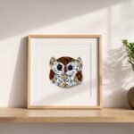 BeGentle Owl Mosaic Art Kit | DIY Glass Mosaic Kit, Premium Mica Tile Craft for Adults & Kids, Unique Home Decor Gift
