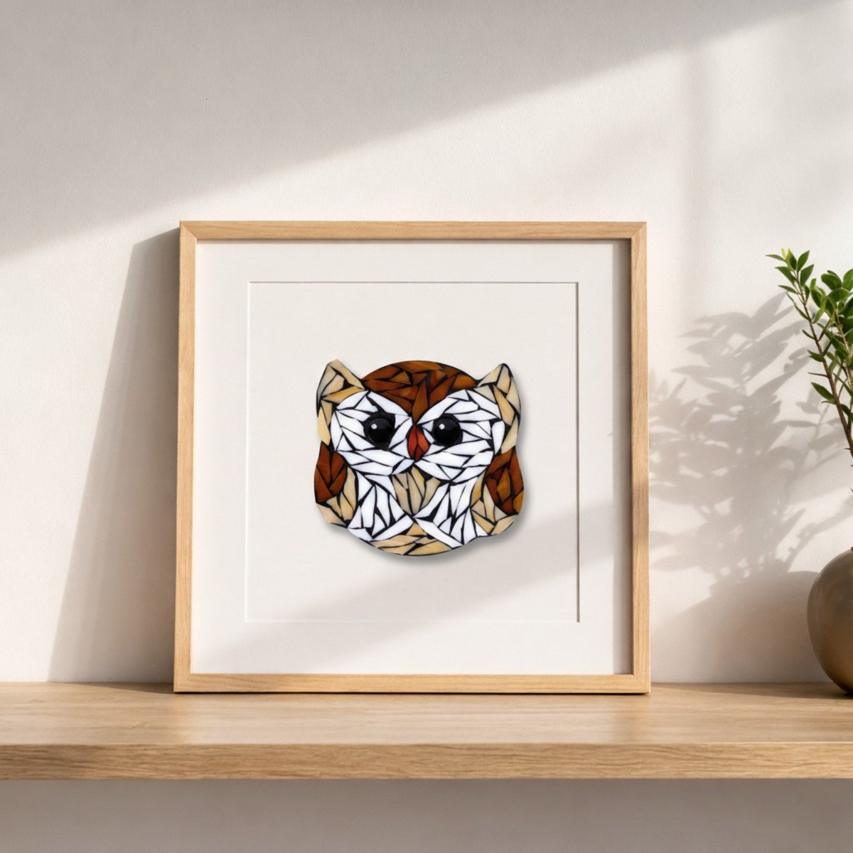 BeGentle Owl Mosaic Art Kit | DIY Glass Mosaic Kit, Premium Mica Tile Craft for Adults & Kids, Unique Home Decor Gift