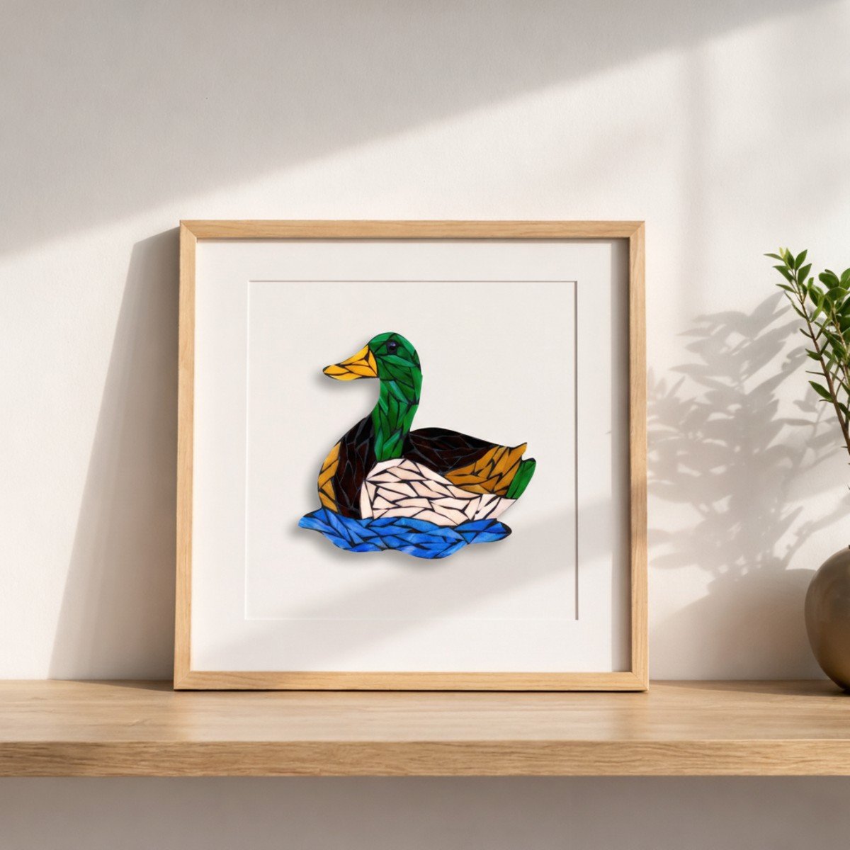 Calm Mallard Mosaic Art Kit | DIY Glass Mosaic Kit, Premium Mica Tile Craft for Adults & Kids, Unique Home Decor Gift