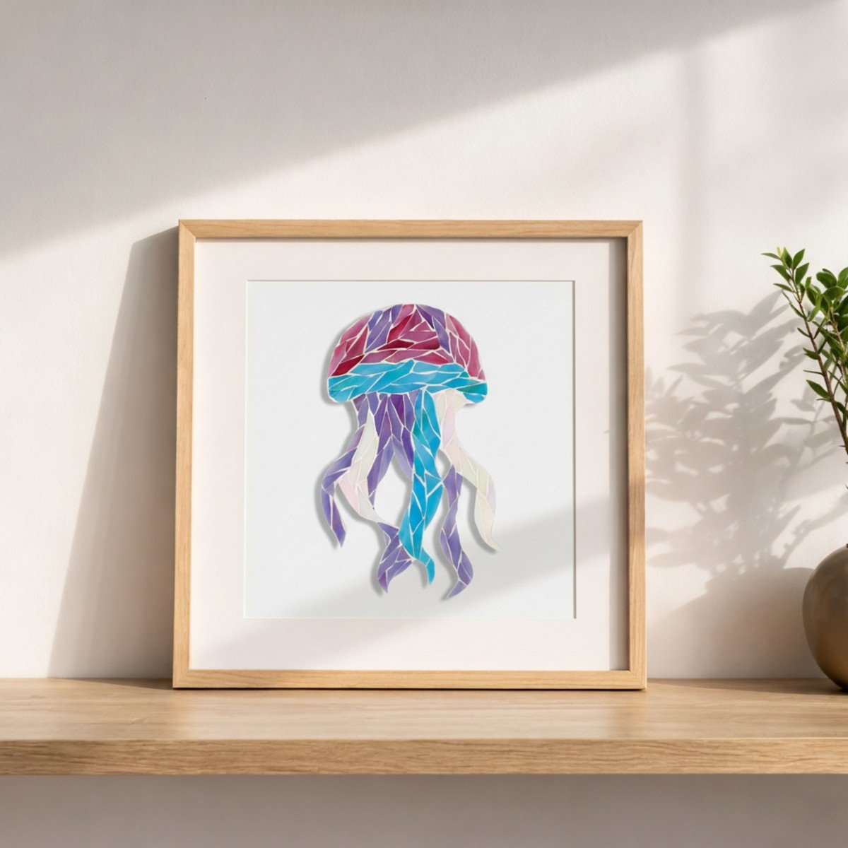 Gentle Jellyfish Mosaic Art Kit | DIY Glass Mosaic Kit, Premium Mica Tile Craft for Adults & Kids, Unique Home Decor Gift