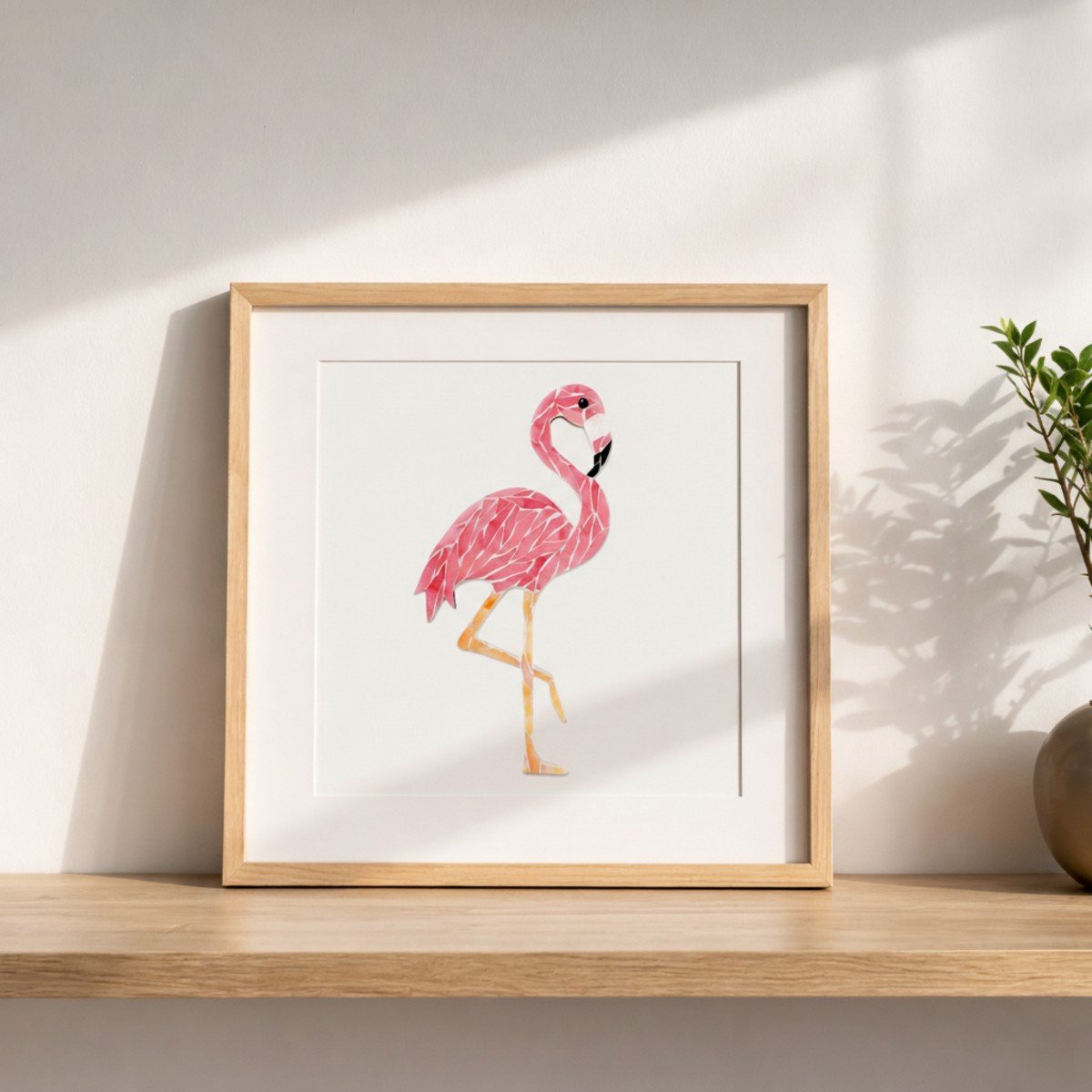 Graceful Flamingo Mosaic Art Kit | DIY Glass Mosaic Kit, Premium Mica Tile Craft for Adults & Kids, Unique Home Decor Gift