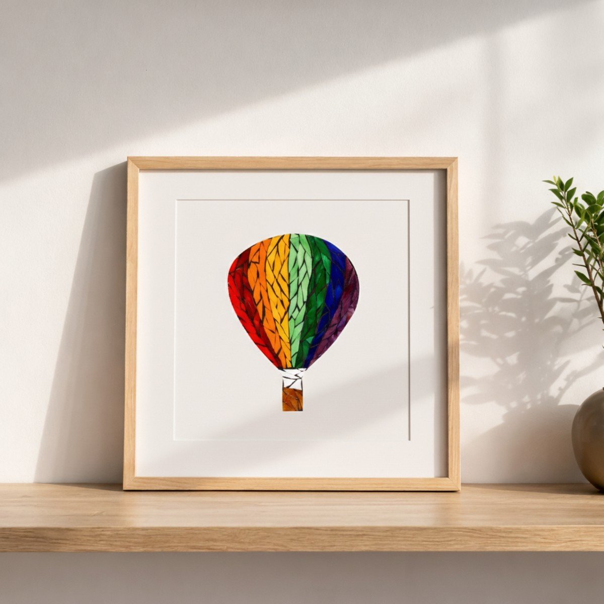 Colorful Hot Air Balloon Mosaic Art Kit | DIY Glass Mosaic Kit, Premium Mica Tile Craft for Adults & Kids, Unique Home Decor Gift