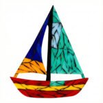 Steady Sailboat Mosaic Art Kit | DIY Glass Mosaic Kit, Premium Mica Tile Craft for Adults & Kids, Unique Home Decor Gift