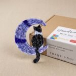 Moonlit Cat Mosaic Art Kit | DIY Glass Mosaic Kit, Premium Mica Tile Craft for Adults & Kids, Unique Home Decor Gift