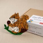 Playful Squirrel Mosaic Art Kit | DIY Glass Mosaic Kit, Premium Mica Tile Craft for Adults & Kids, Unique Home Decor Gift