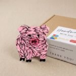 Cheerful Pig Mosaic Art Kit | DIY Glass Mosaic Kit, Premium Mica Tile Craft for Adults & Kids, Unique Home Decor Gift