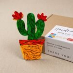 Cheerful Potted Cactus Mosaic Art Kit | DIY Glass Mosaic Kit, Premium Mica Tile Craft for Adults & Kids, Unique Home Decor Gift
