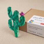 Blooming Cactus Mosaic Art Kit | DIY Glass Mosaic Kit, Premium Mica Tile Craft for Adults & Kids, Unique Home Decor Gift