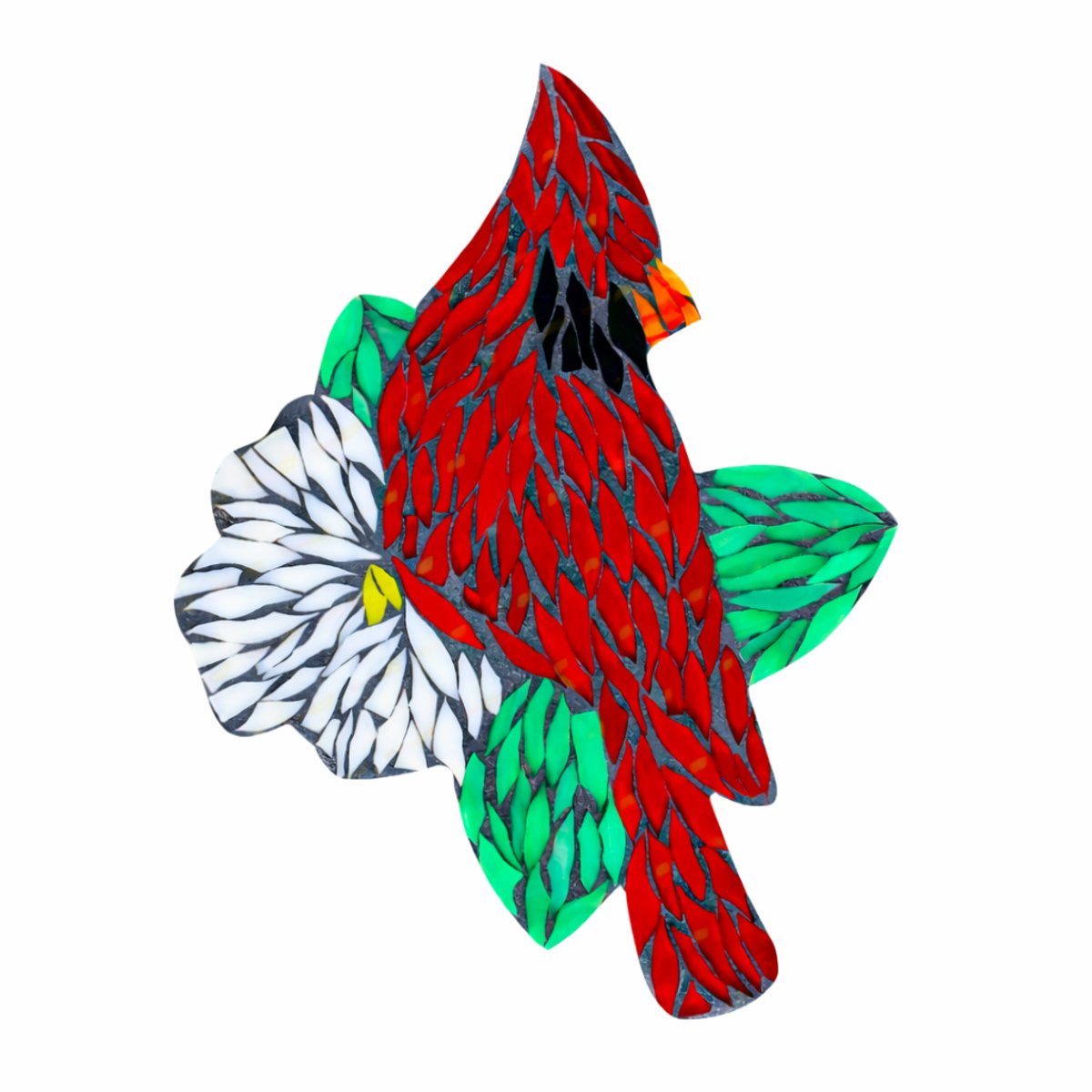 Guiding Cardinal Mosaic Art Kit | DIY Glass Mosaic Kit, Premium Mica Tile Craft for Adults & Kids, Unique Home Decor Gift