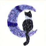 Moonlit Cat Mosaic Art Kit | DIY Glass Mosaic Kit, Premium Mica Tile Craft for Adults & Kids, Unique Home Decor Gift