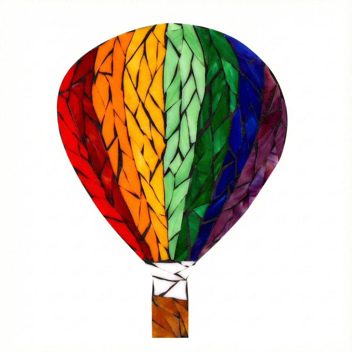 Colorful Hot Air Balloon Mosaic Art Kit | DIY Glass Mosaic Kit, Premium Mica Tile Craft for Adults & Kids, Unique Home Decor Gift
