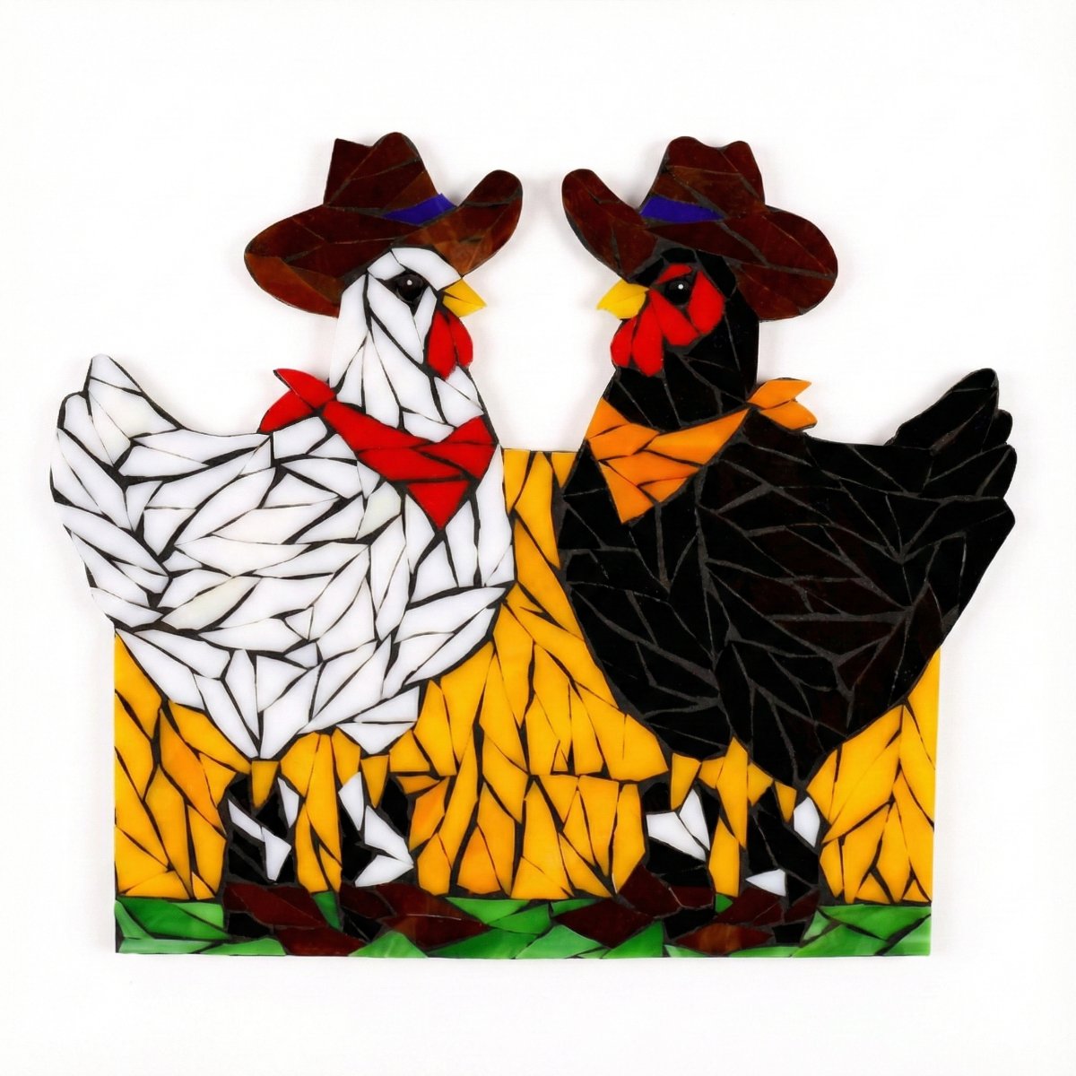 Companion Chickens Mosaic Art Kit | DIY Glass Mosaic Kit, Premium Mica Tile Craft for Adults & Kids, Unique Home Decor Gift