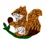 Playful Squirrel Mosaic Art Kit | DIY Glass Mosaic Kit, Premium Mica Tile Craft for Adults & Kids, Unique Home Decor Gift