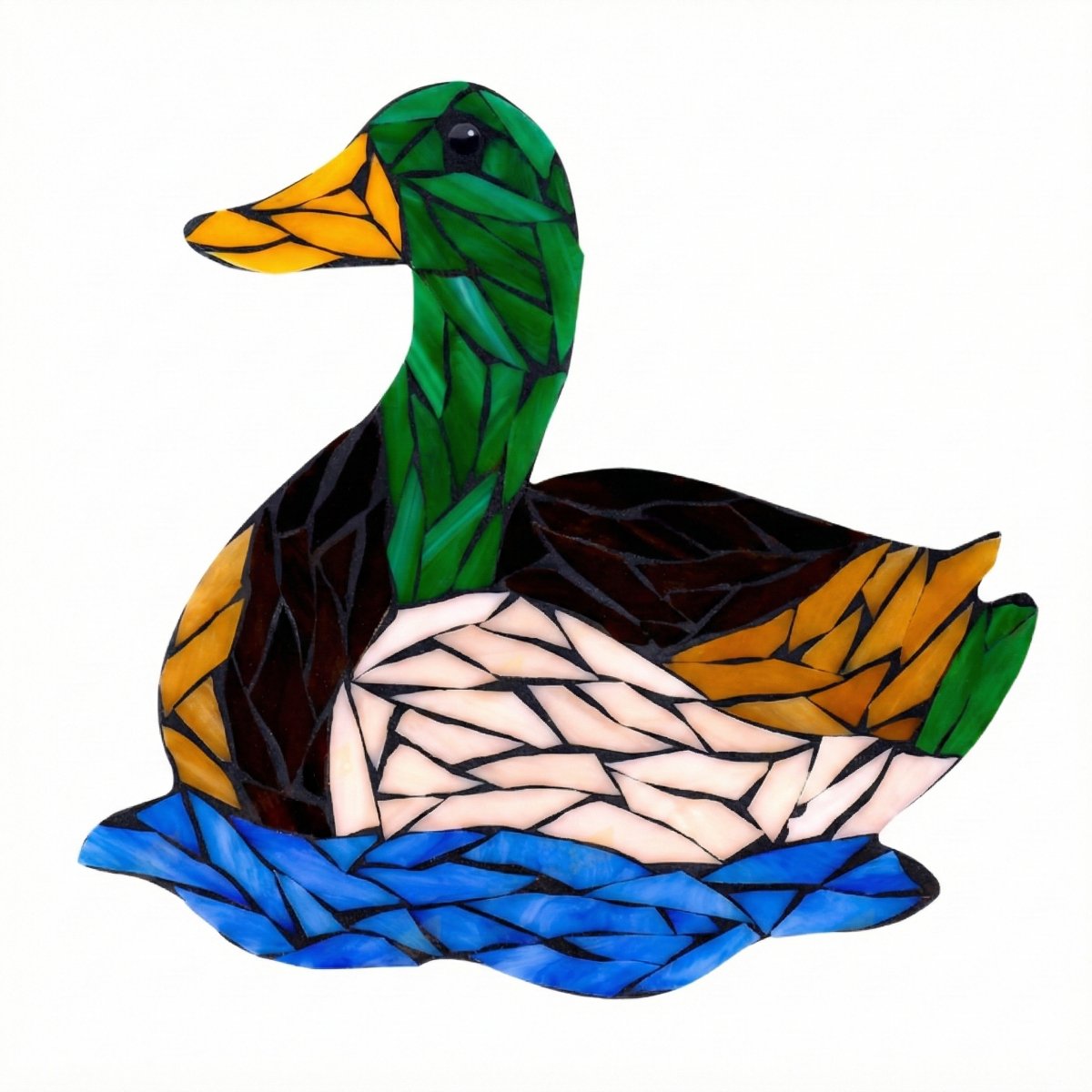 Calm Mallard Mosaic Art Kit | DIY Glass Mosaic Kit, Premium Mica Tile Craft for Adults & Kids, Unique Home Decor Gift