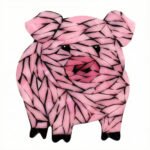 Cheerful Pig Mosaic Art Kit | DIY Glass Mosaic Kit, Premium Mica Tile Craft for Adults & Kids, Unique Home Decor Gift