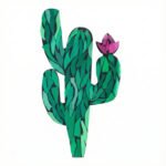 Blooming Cactus Mosaic Art Kit | DIY Glass Mosaic Kit, Premium Mica Tile Craft for Adults & Kids, Unique Home Decor Gift
