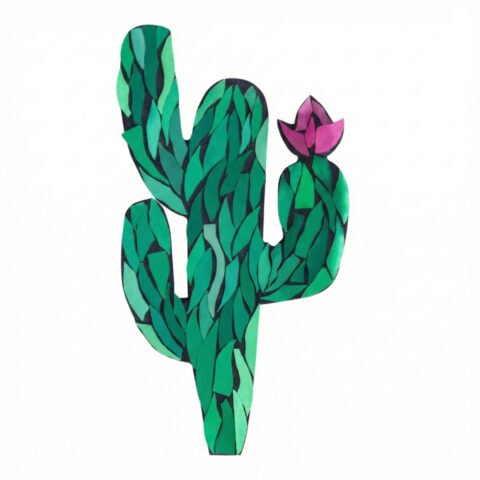 Blooming Cactus Mosaic Art Kit