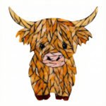 Gentle Highland Cow Mosaic Art Kit | DIY Glass Mosaic Kit, Premium Mica Tile Craft for Adults & Kids, Unique Home Decor Gift
