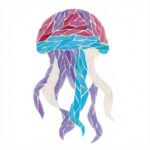 Gentle Jellyfish Mosaic Art Kit | DIY Glass Mosaic Kit, Premium Mica Tile Craft for Adults & Kids, Unique Home Decor Gift
