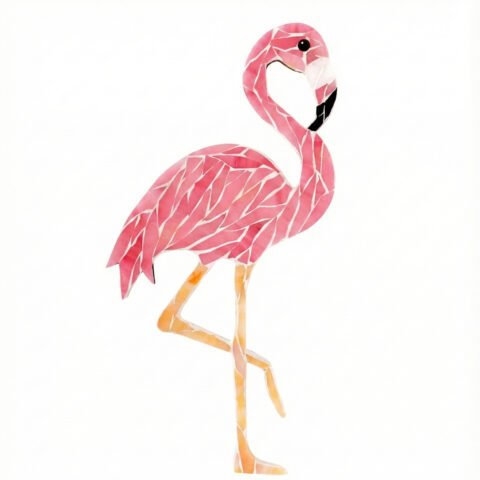 Graceful Flamingo Glass Mosaic Art Kit