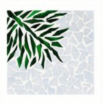 Calm Palm Leaf Mosaic Art Kit | DIY Glass Mosaic Kit, Premium Mica Tile Craft for Adults & Kids, Unique Home Decor Gift