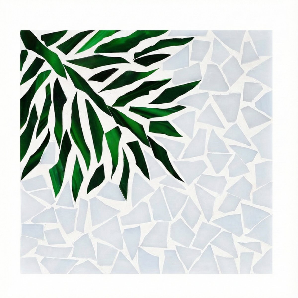 Calm Palm Leaf Mosaic Art Kit | DIY Glass Mosaic Kit, Premium Mica Tile Craft for Adults & Kids, Unique Home Decor Gift