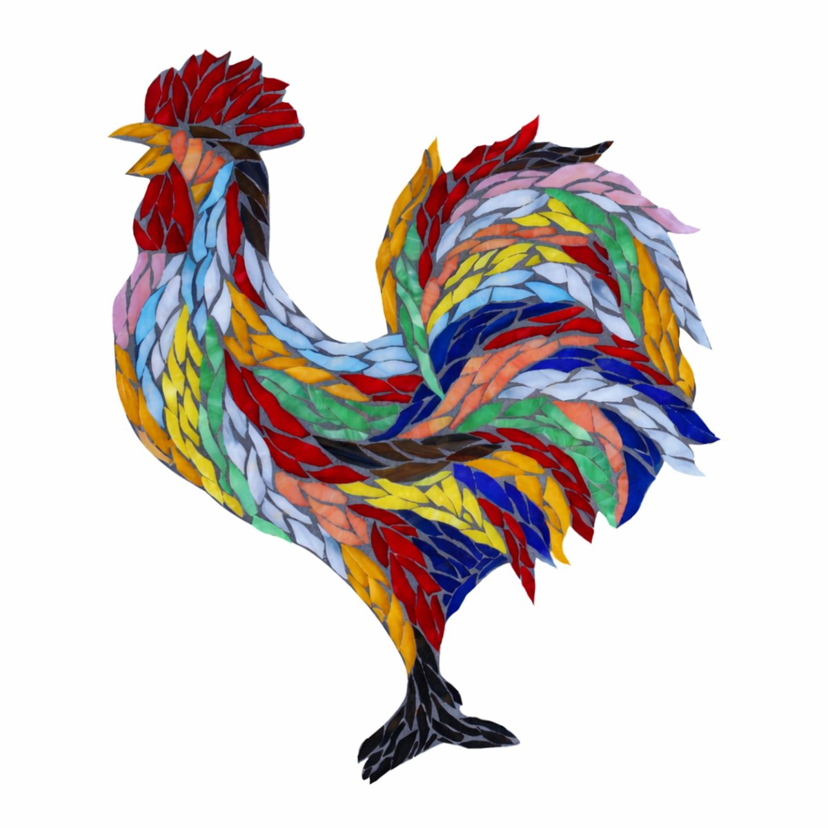 Proud Rooster Mosaic Art Kit | DIY Glass Mosaic Kit, Premium Mica Tile Craft for Adults & Kids, Unique Home Decor Gift