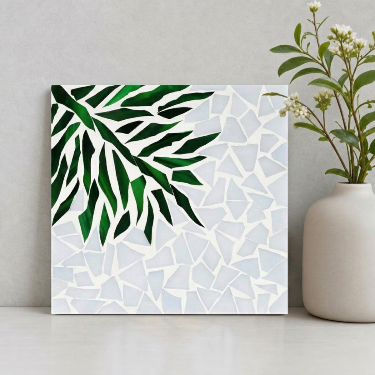 Calm Palm Leaf Glass Mosaic Art Kit