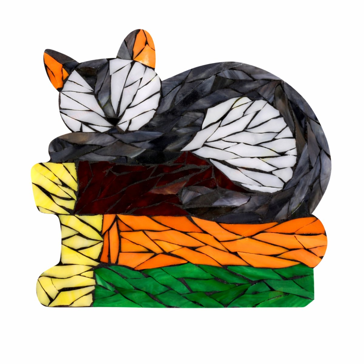 Cozy Cat Mosaic Art Kit | DIY Glass Mosaic Kit, Premium Mica Tile Craft for Adults & Kids, Unique Home Decor Gift