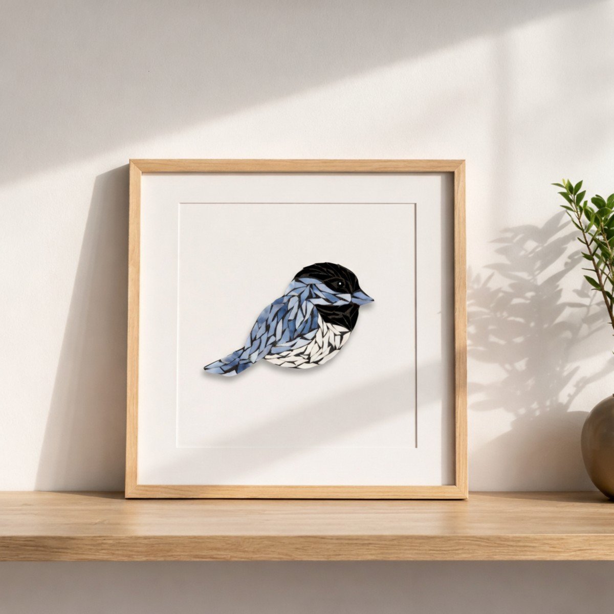 Quiet Bird Mosaic Art Kit | DIY Glass Mosaic Kit, Premium Mica Tile Craft for Adults & Kids, Unique Home Decor Gift