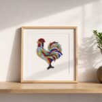 Proud Rooster Mosaic Art Kit | DIY Glass Mosaic Kit, Premium Mica Tile Craft for Adults & Kids, Unique Home Decor Gift