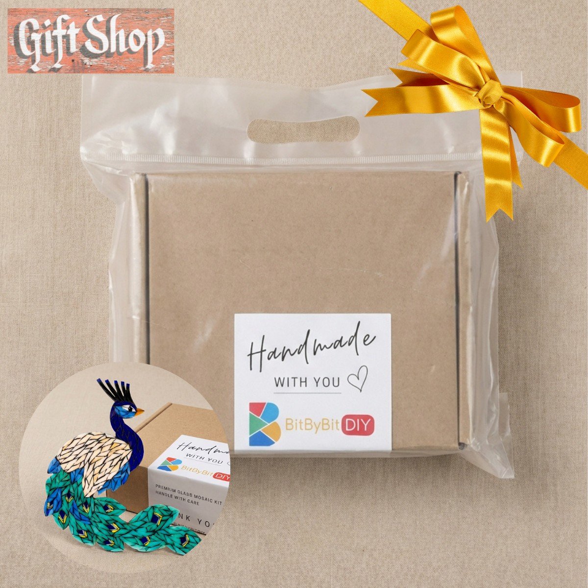 Proud Peacock Mosaic Art Kit | DIY Glass Mosaic Kit, Premium Mica Tile Craft for Adults & Kids, Unique Home Decor Gift