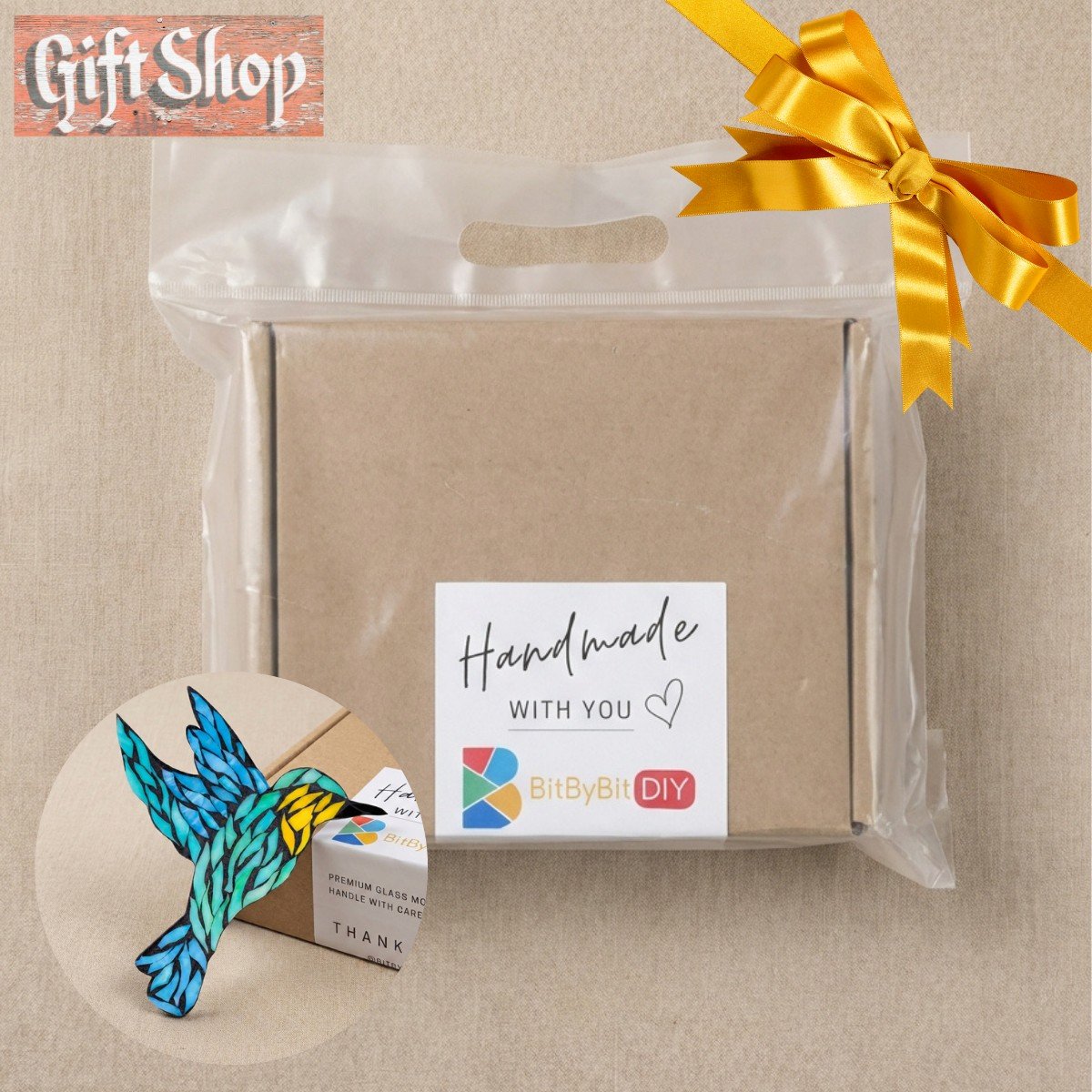 Soaring Hummingbird Mosaic Art Kit | DIY Glass Mosaic Kit, Premium Mica Tile Craft for Adults & Kids, Unique Home Decor Gift