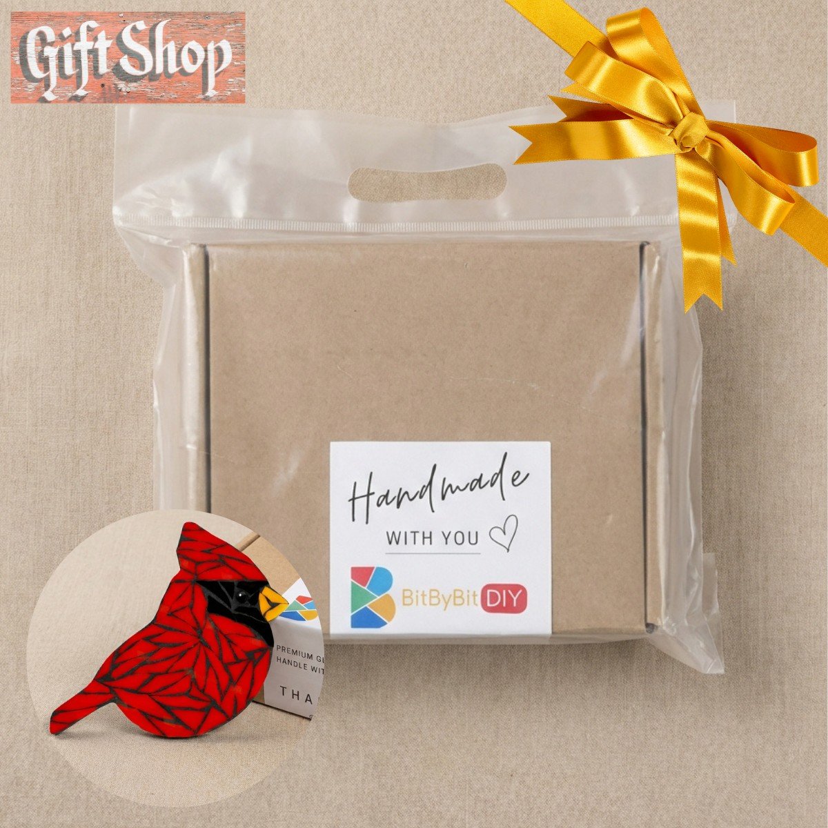 Quiet Bird Mosaic Art Kit | DIY Glass Mosaic Kit, Craft Project for Adults & Teens, Home Decor Gift