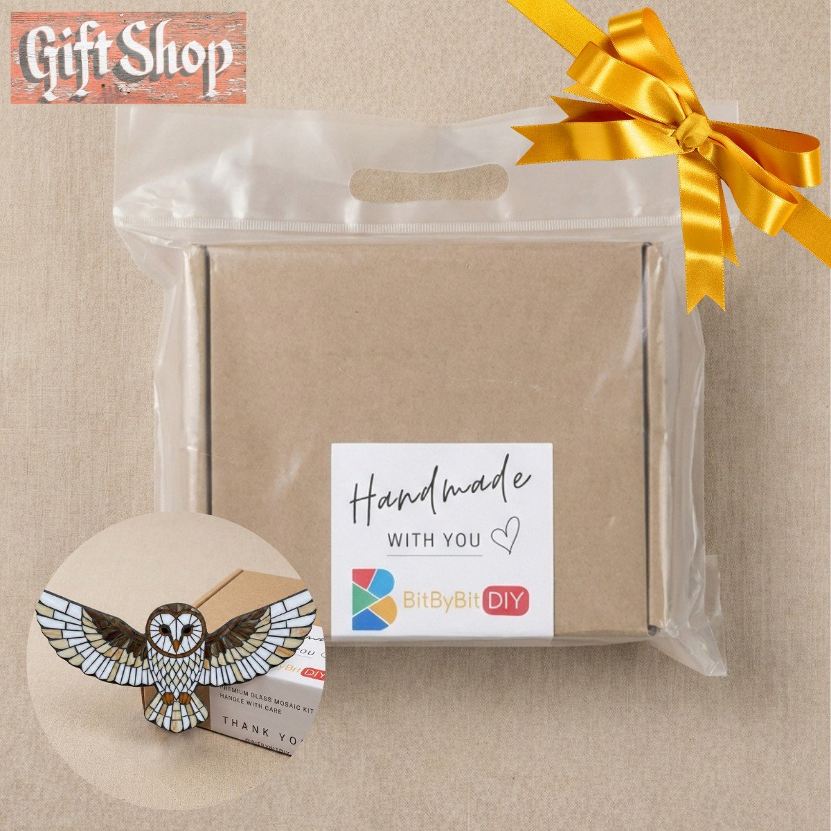Watchful Owl Mosaic Art Kit | DIY Glass Mosaic Kit, Premium Mica Tile Craft for Adults & Kids, Unique Home Decor Gift