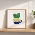 Coffee & Heart Plant Mosaic Art Kit | DIY Glass Mosaic Kit, Premium Mica Tile Craft for Adults & Kids, Unique Home Decor Gift