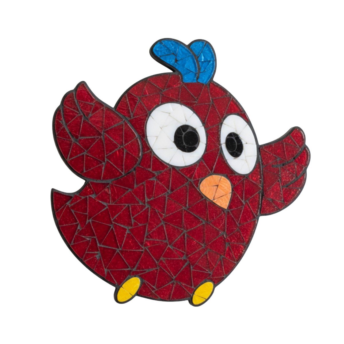 Little Red Bird Mosaic Art Kit | DIY Glass Mosaic Kit, Premium Mica Tile Craft for Adults & Kids, Unique Home Decor Gift