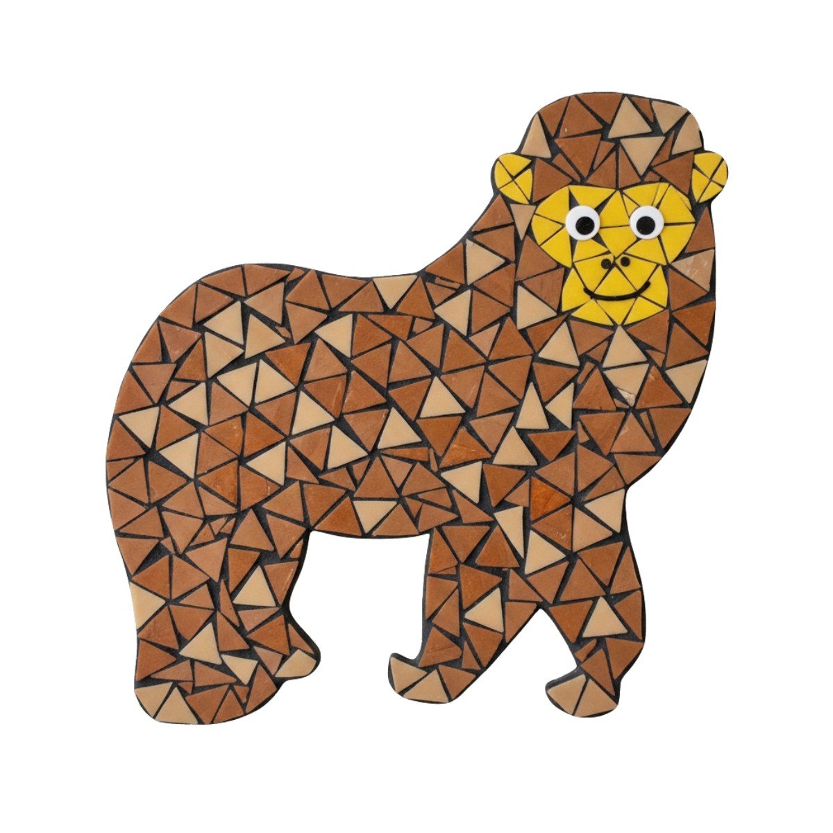 Golden Monkey Mosaic Art Kit | DIY Glass Mosaic Kit, Premium Mica Tile Craft for Adults & Kids, Unique Home Decor Gift