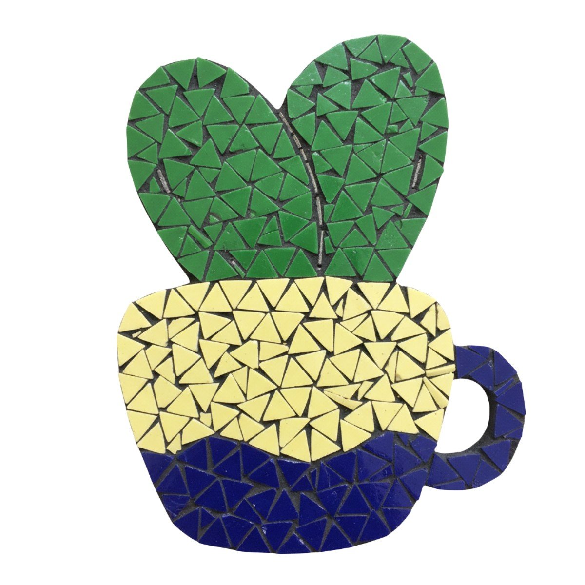 Coffee & Heart Plant Mosaic Art Kit | DIY Glass Mosaic Kit, Premium Mica Tile Craft for Adults & Kids, Unique Home Decor Gift