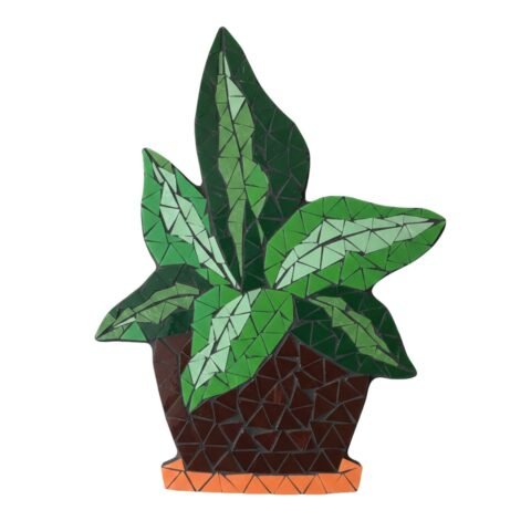 Potted Greenery Mosaic Art Kit | DIY Glass Mosaic Kit, Premium Mica Tile Craft for Adults & Kids, Unique Home Decor Gift