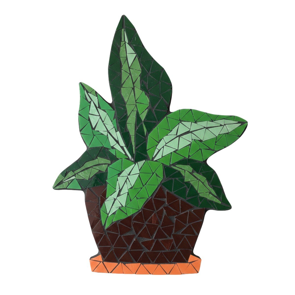 Potted Greenery Mosaic Art Kit | DIY Glass Mosaic Kit, Premium Mica Tile Craft for Adults & Kids, Unique Home Decor Gift