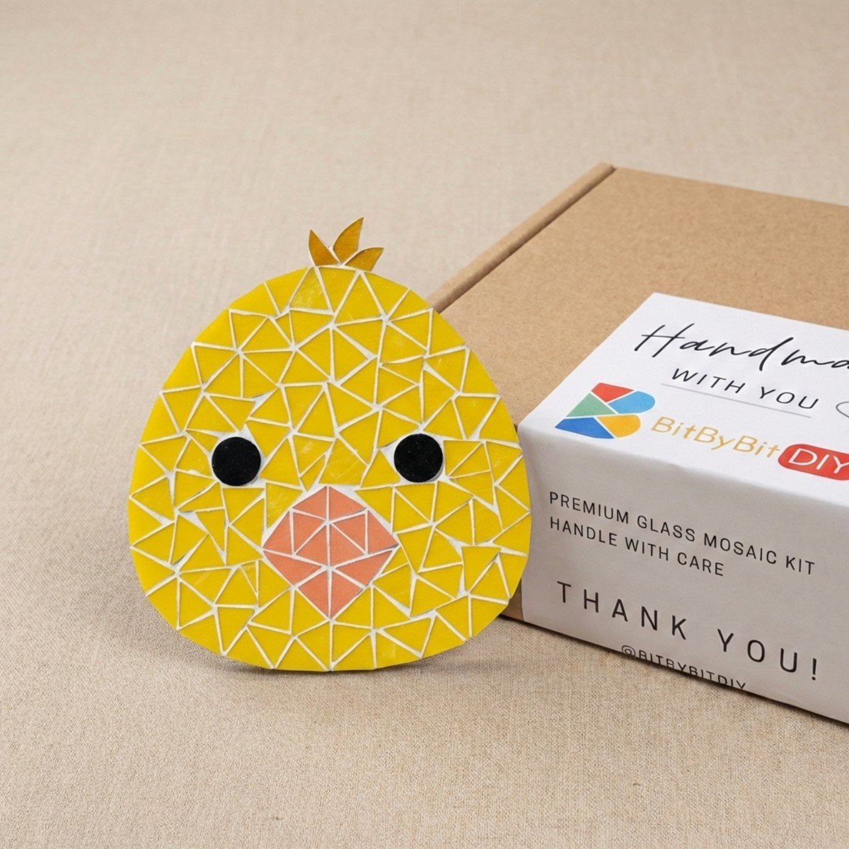 Little Chick Mosaic Art Kit | DIY Glass Mosaic Kit, Premium Mica Tile Craft for Adults & Kids, Unique Home Decor Gift