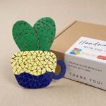 Coffee & Heart Plant Mosaic Art Kit | DIY Glass Mosaic Kit, Premium Mica Tile Craft for Adults & Kids, Unique Home Decor Gift