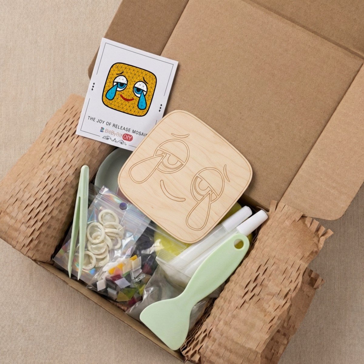 The Joy of Release Mosaic Art Kit | DIY Glass Mosaic Kit, Premium Mica Tile Craft for Adults & Kids, Unique Home Decor Gift