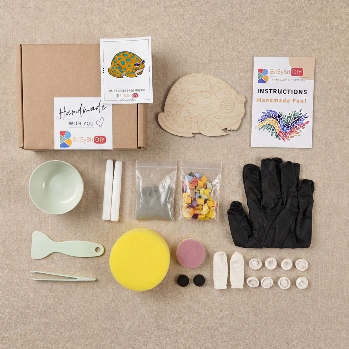 Rain-Forest Frog Mosaic Art Kit | DIY Glass Mosaic Kit, Premium Mica Tile Craft for Adults & Kids, Unique Home Decor Gift