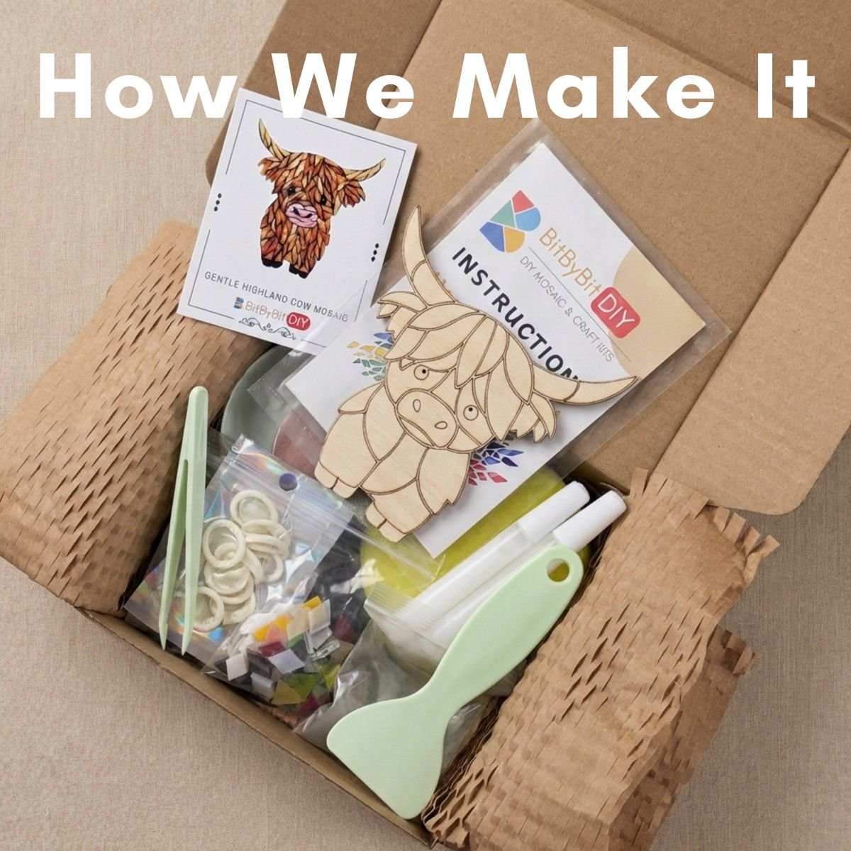 Gentle Highland Cow Mosaic Art Kit