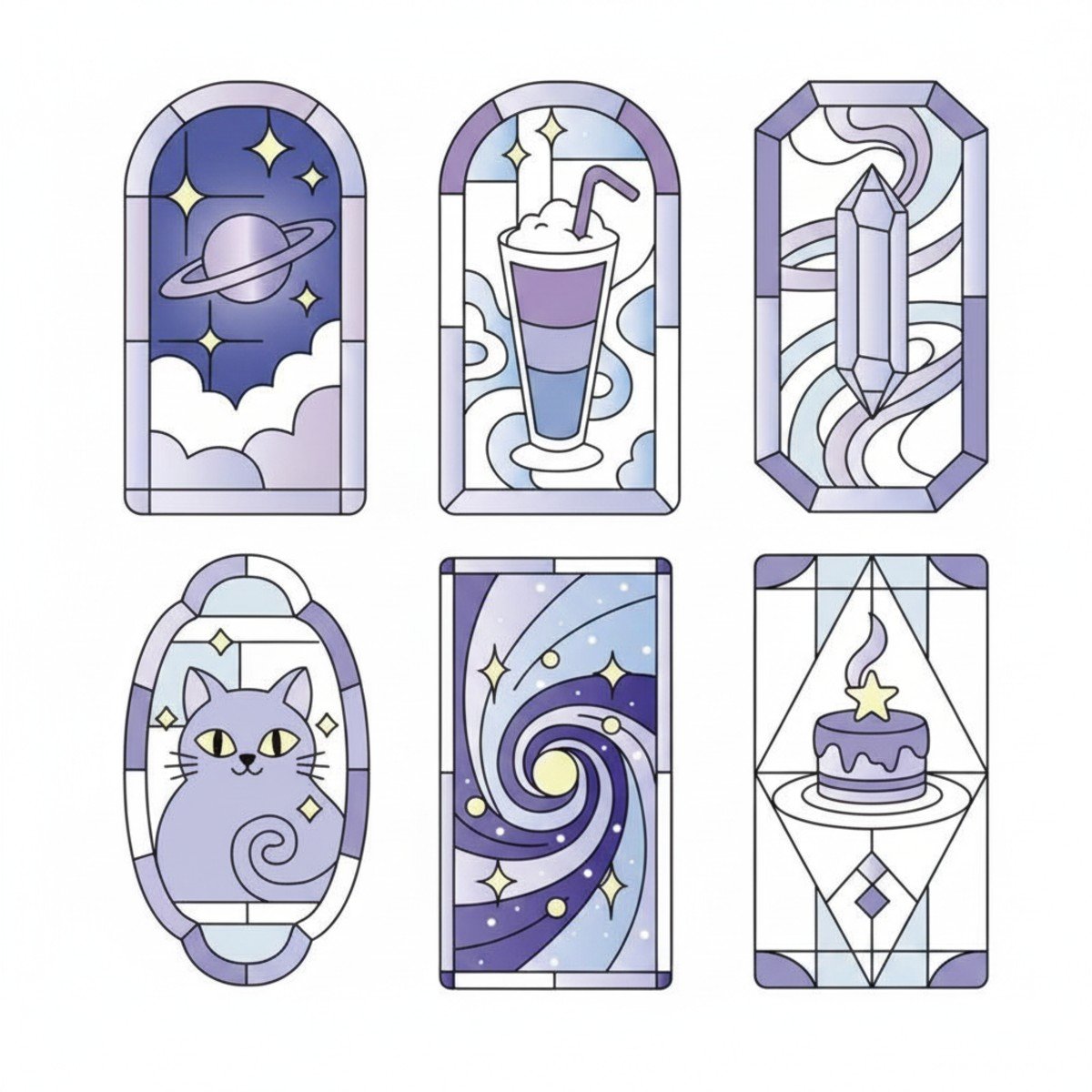 Midnight Galaxy Series DIY Stained Glass Fridge Magnet Kit