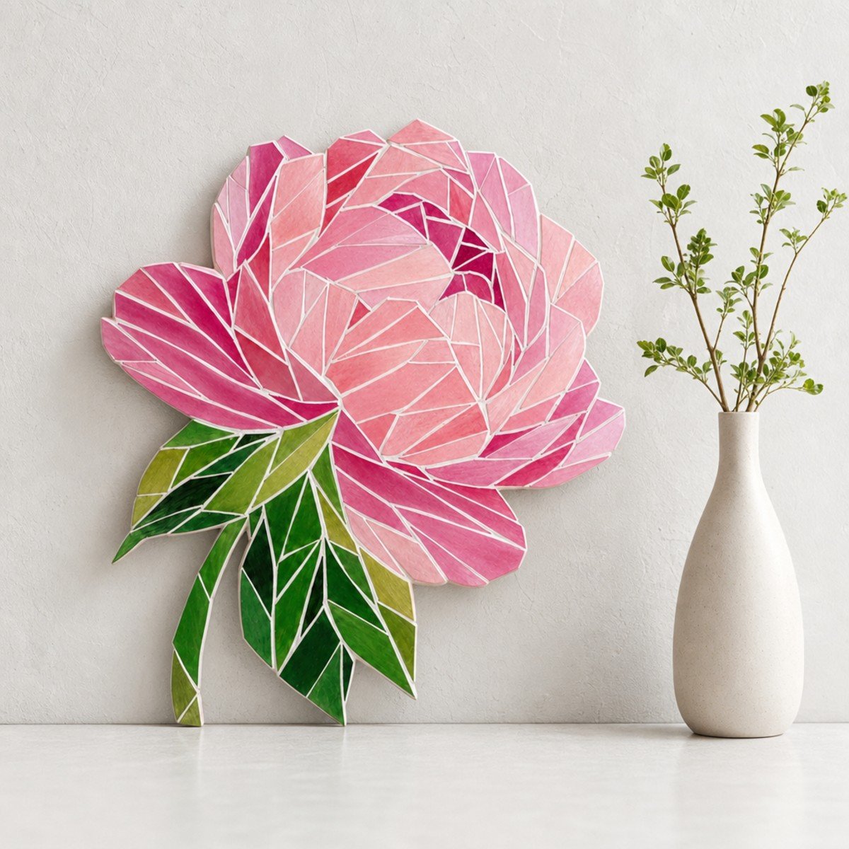 Blooming Peony Glass Mosaic Art Kit